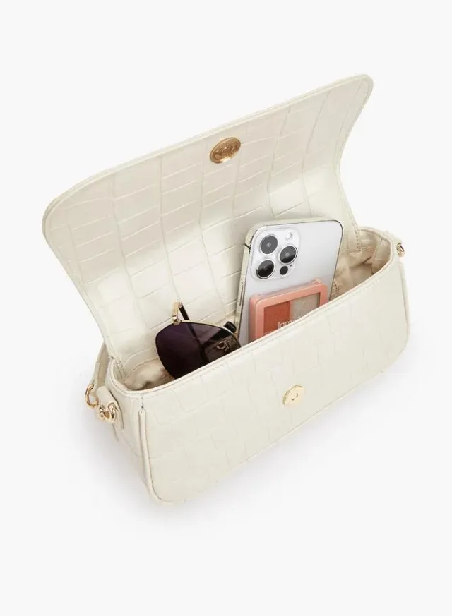 Textured Crossbody Bag With Magnetic Flap Closure – صورة 7