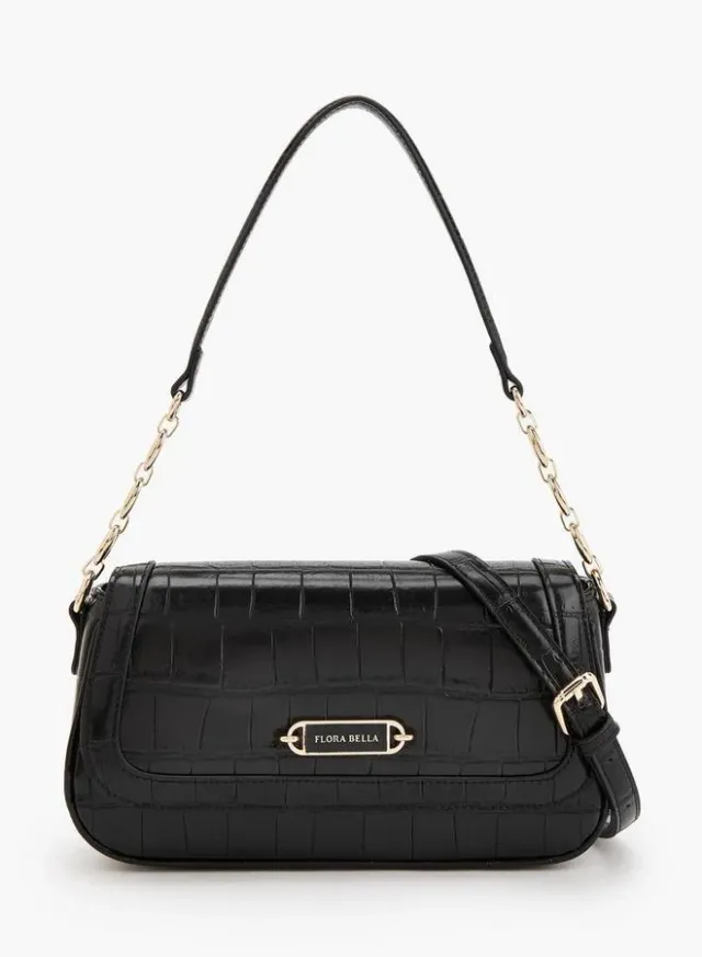 Textured Crossbody Bag With Magnetic Flap Closure