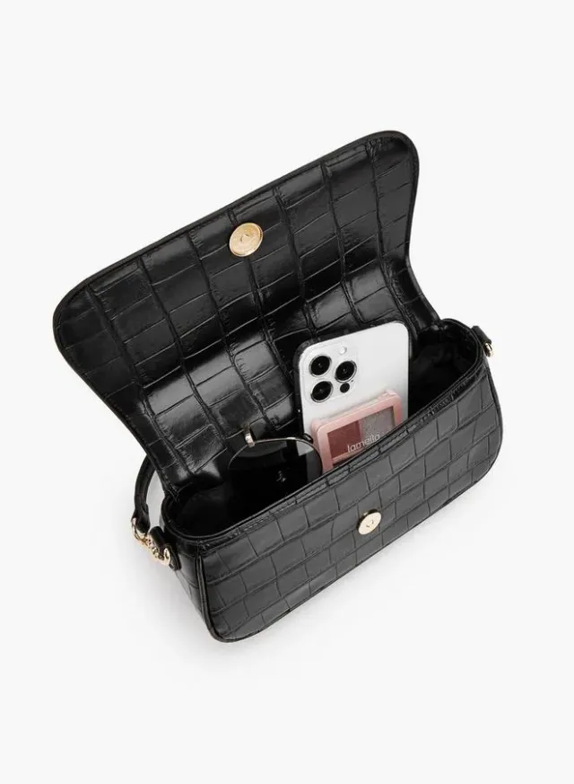 Textured Crossbody Bag With Magnetic Flap Closure – صورة 7