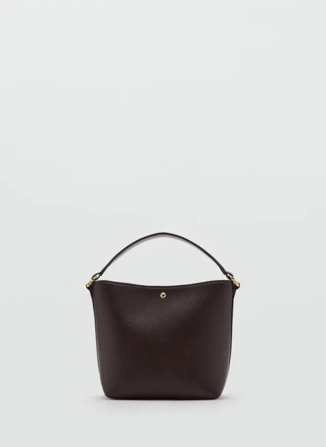 Faux-leather bucket handbag