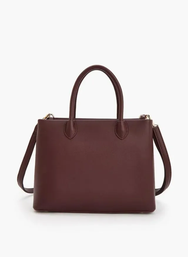 Solid Tote Bag With Detachable Strap – صورة 5