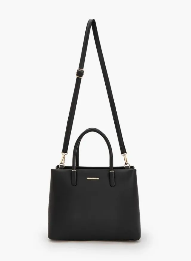Solid Tote Bag With Detachable Strap – صورة 2