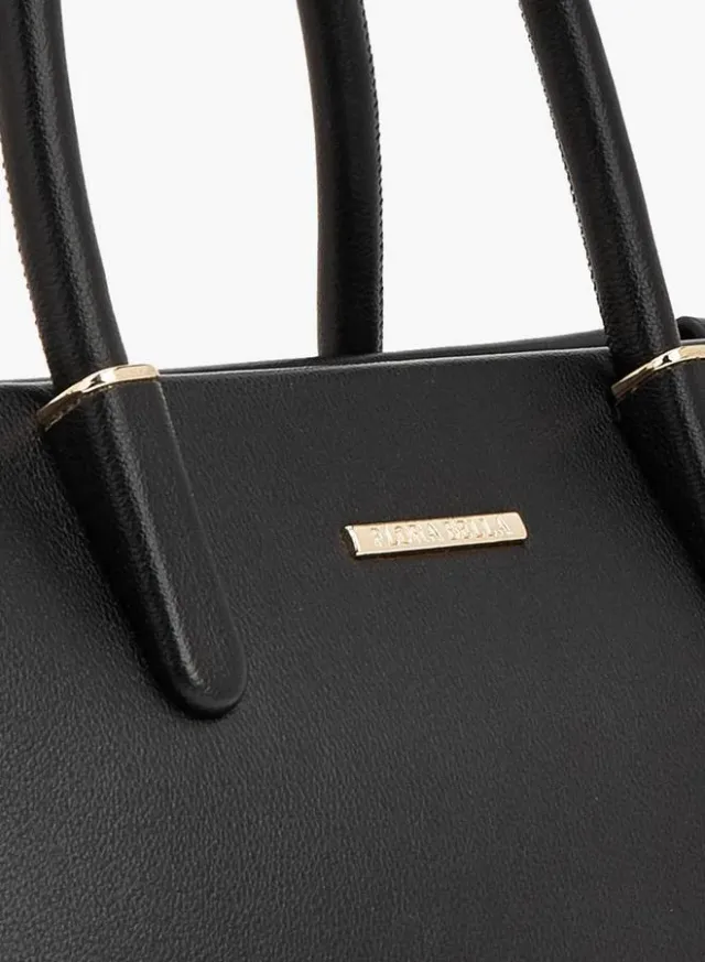 Solid Tote Bag With Detachable Strap – صورة 4