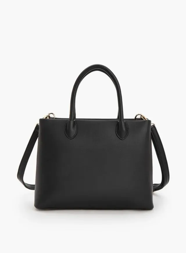 Solid Tote Bag With Detachable Strap – صورة 5