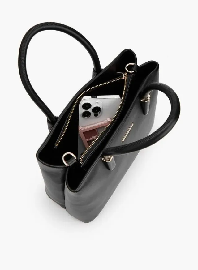 Solid Tote Bag With Detachable Strap – صورة 7
