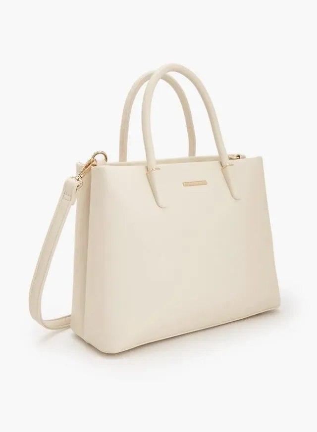 Solid Tote Bag With Detachable Strap – image 3