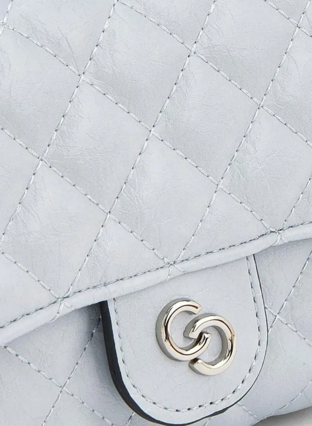 Quilted Crossbody Bag With Chain Strap – image 4
