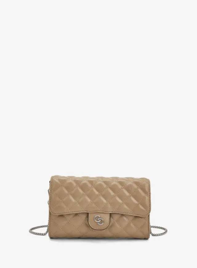 Quilted Crossbody Bag With Chain Strap
