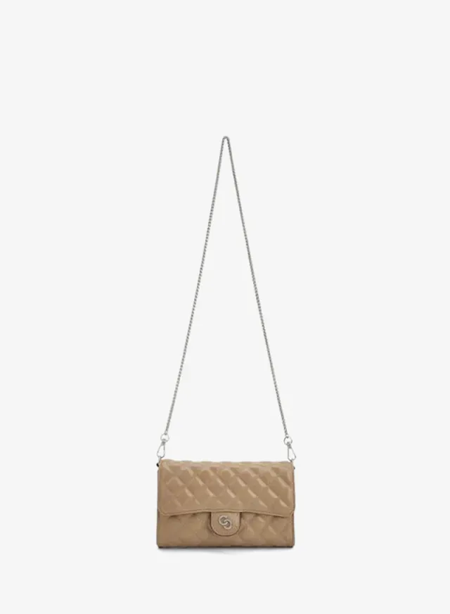 Quilted Crossbody Bag With Chain Strap – صورة 2
