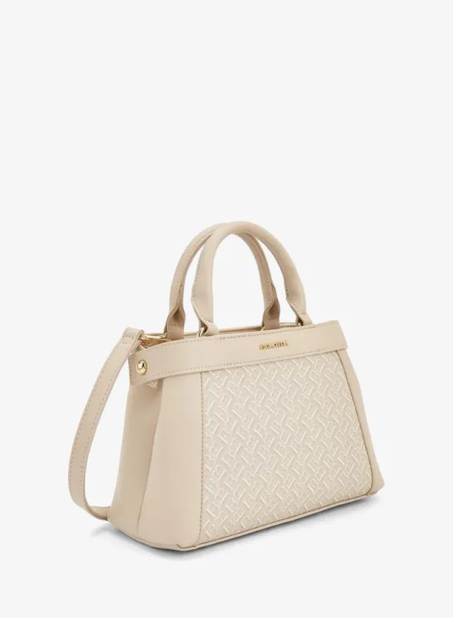 Monogram Print Tote Bag With Detachable Strap – صورة 3