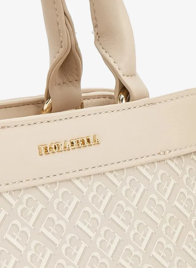 Monogram Print Tote Bag With Detachable Strap – صورة 4