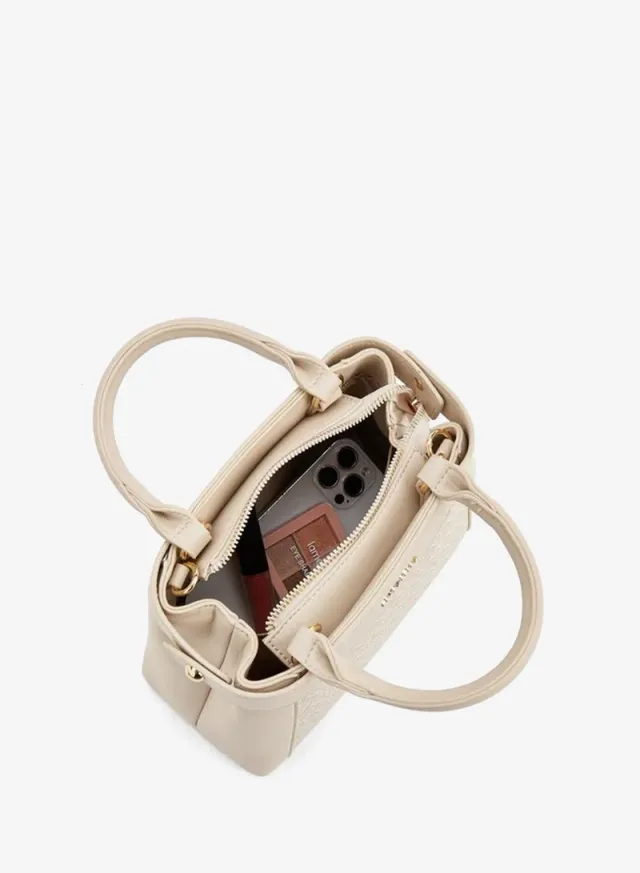 Monogram Print Tote Bag With Detachable Strap – صورة 7