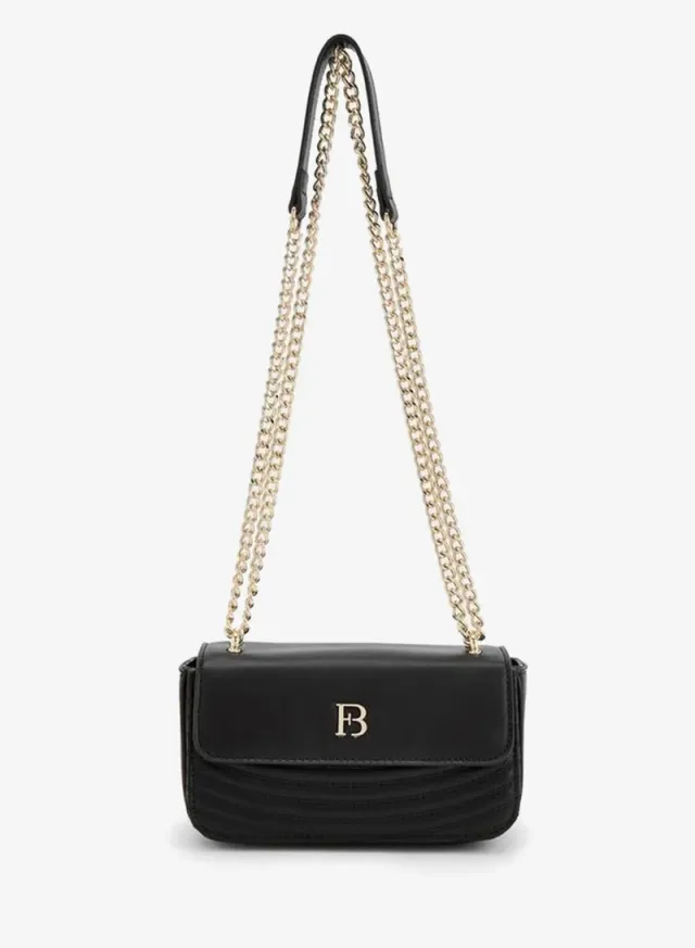 Textured Crossbody Bag With Chain Strap