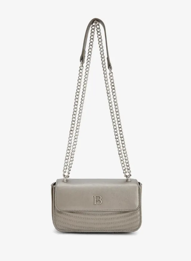 Textured Crossbody Bag With Chain Strap