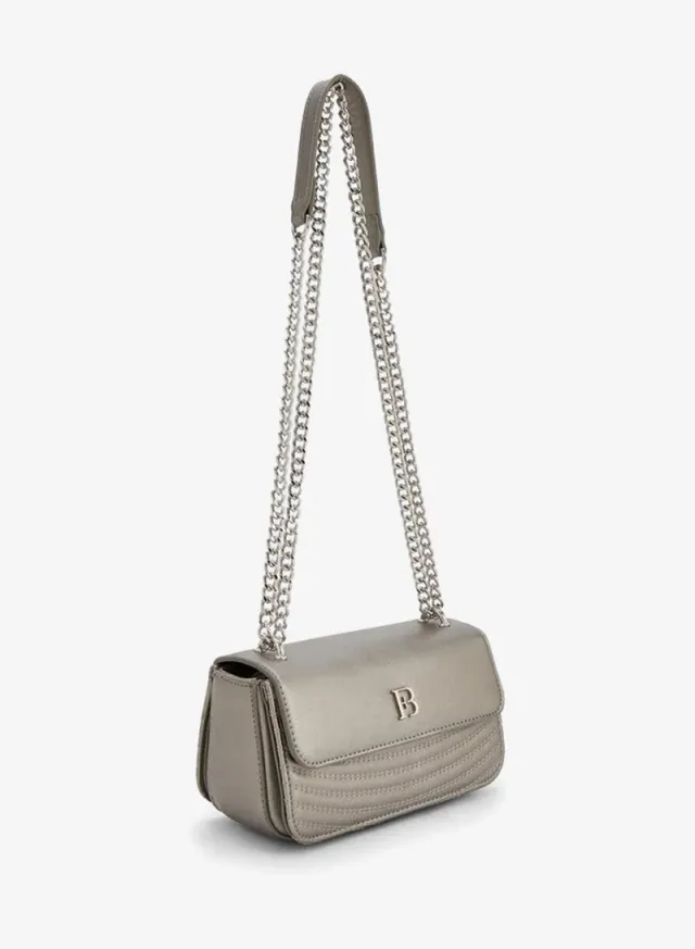 Textured Crossbody Bag With Chain Strap – صورة 3