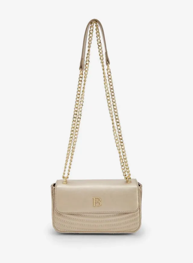Textured Crossbody Bag With Chain Strap
