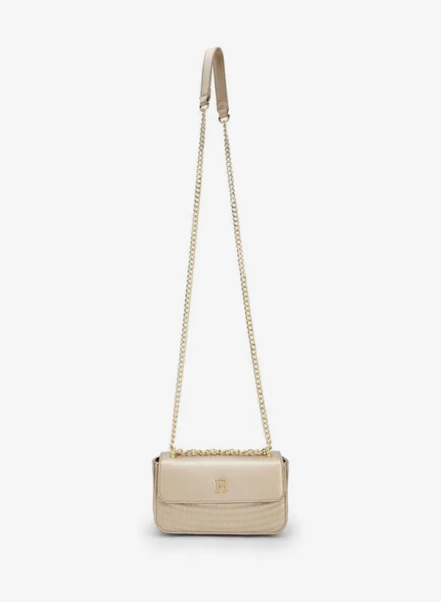 Textured Crossbody Bag With Chain Strap – صورة 2