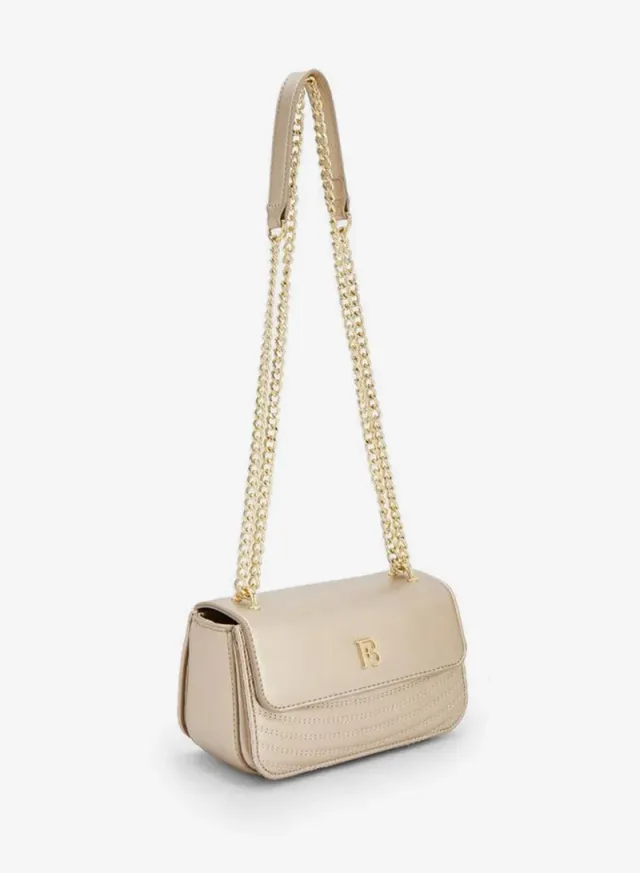 Textured Crossbody Bag With Chain Strap – صورة 3