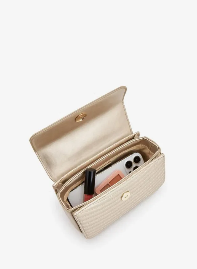 Textured Crossbody Bag With Chain Strap – صورة 7