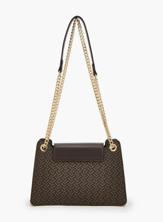 Monogram Print Crossbody Bag With Chain Strap – صورة 5