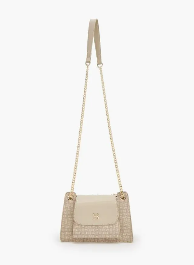 Monogram Print Crossbody Bag With Chain Strap – صورة 2