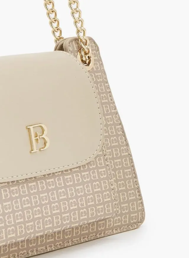 Monogram Print Crossbody Bag With Chain Strap – صورة 4