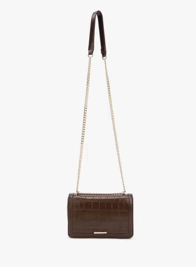 Textured Crossbody Bag With Chain Strap – صورة 2