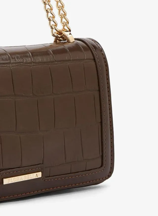 Textured Crossbody Bag With Chain Strap – صورة 4