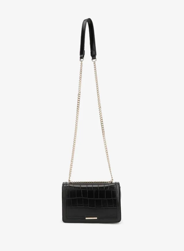 Textured Crossbody Bag With Chain Strap – image 2