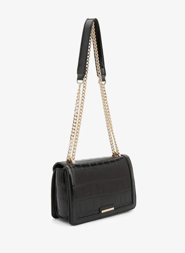 Textured Crossbody Bag With Chain Strap – image 3