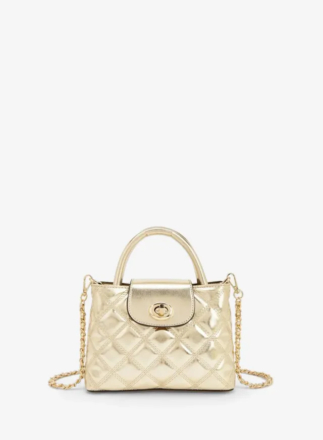 Quilted Crossbody Bag With Chain Strap