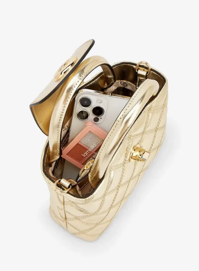 Quilted Crossbody Bag With Chain Strap – صورة 7
