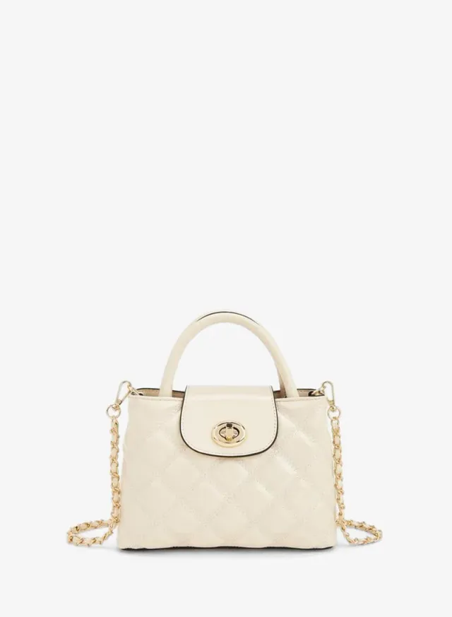 Quilted Crossbody Bag With Chain Strap