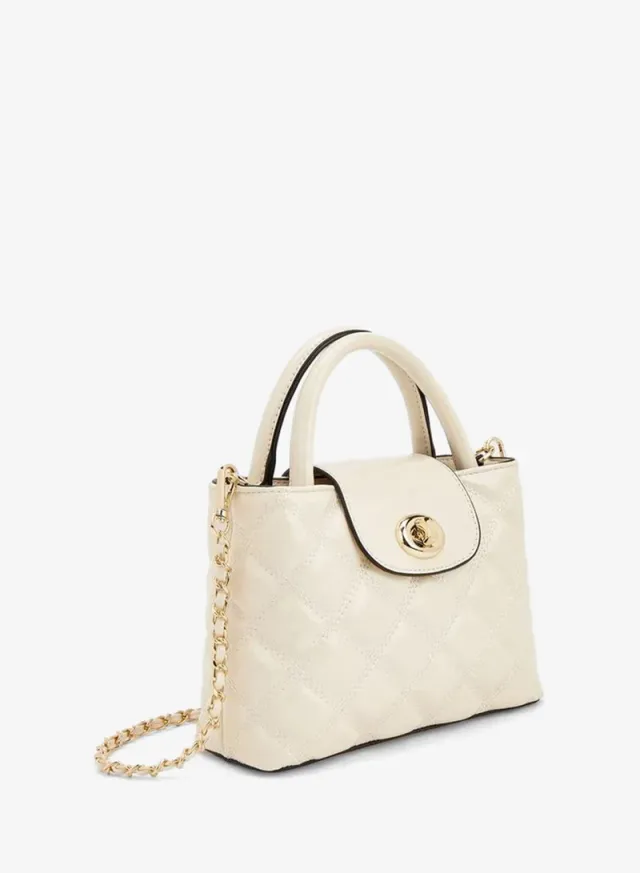 Quilted Crossbody Bag With Chain Strap – صورة 3