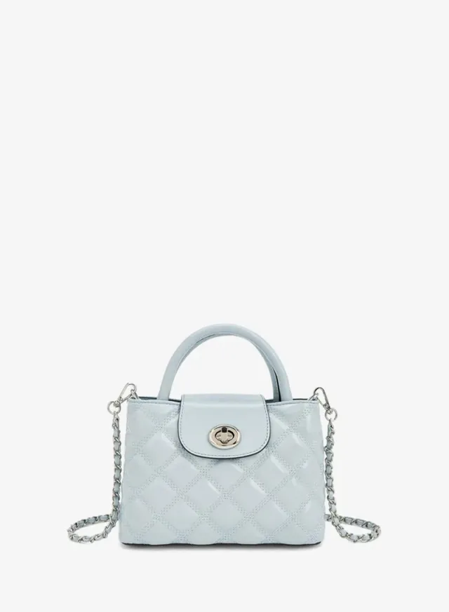 Quilted Crossbody Bag With Chain Strap