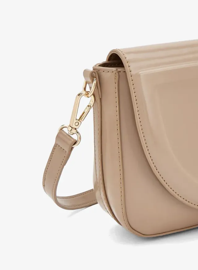 Solid Crossbody Bag With Detachable Strap – صورة 4
