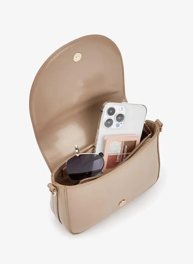 Solid Crossbody Bag With Detachable Strap – صورة 7