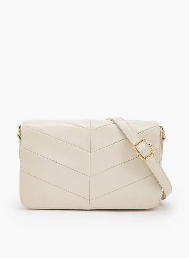 Textured Crossbody Bag With Adjustable Strap