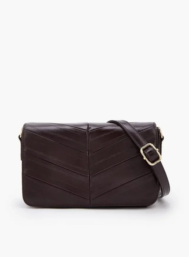 Textured Crossbody Bag With Adjustable Strap
