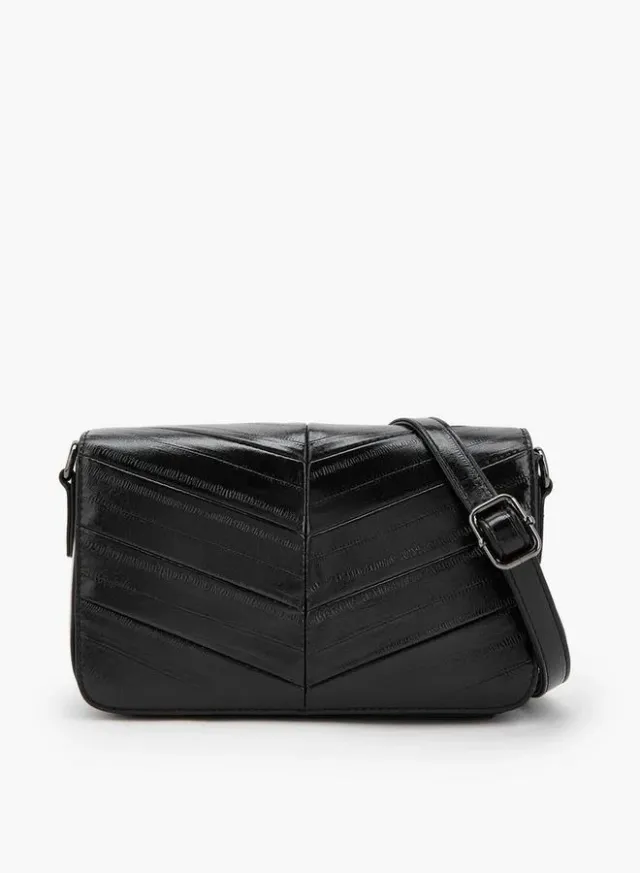 Textured Crossbody Bag With Adjustable Strap