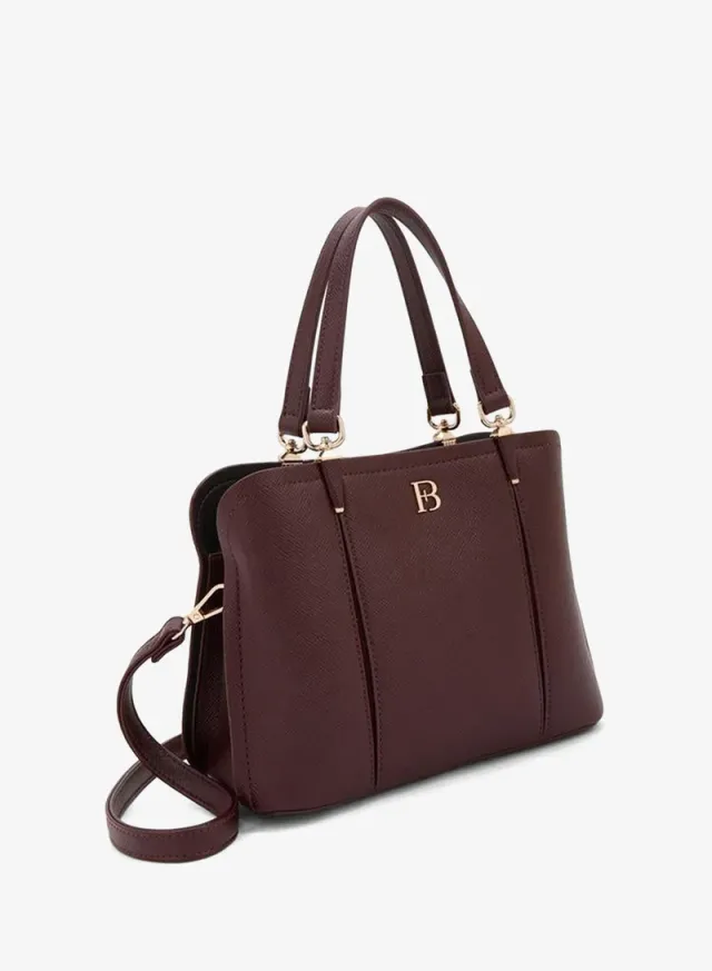 Solid Tote Bag With Detachable Strap – صورة 3