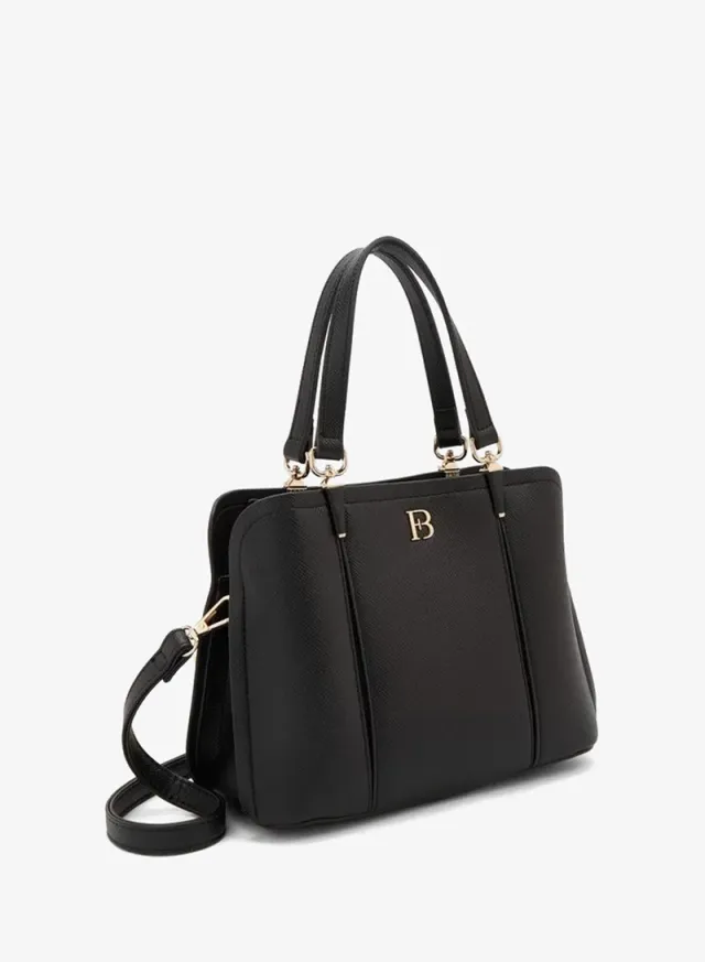 Solid Tote Bag With Detachable Strap – صورة 3