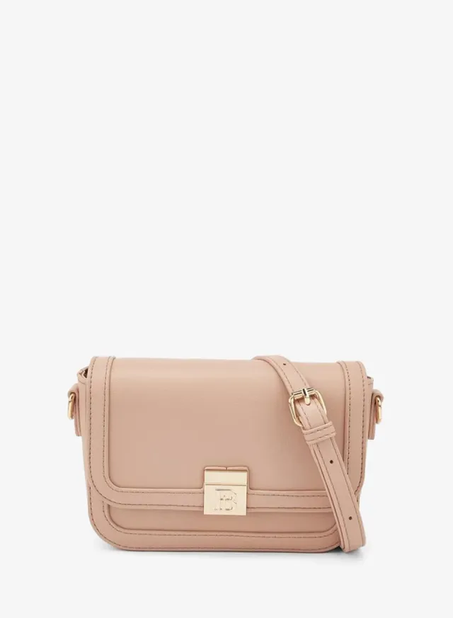 Solid Crossbody Bag With Detachable Strap