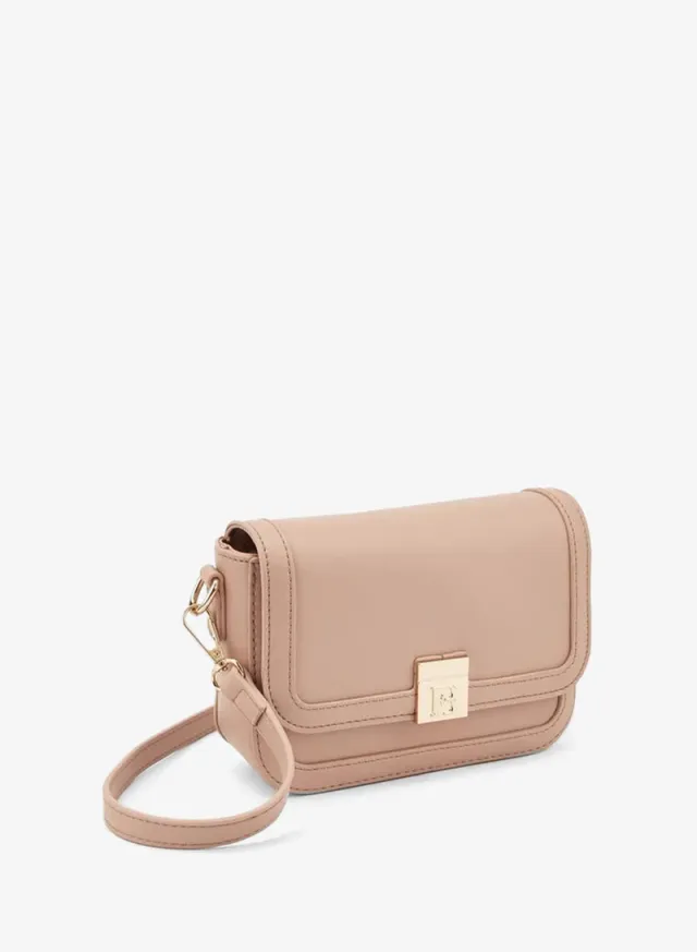 Solid Crossbody Bag With Detachable Strap – صورة 3