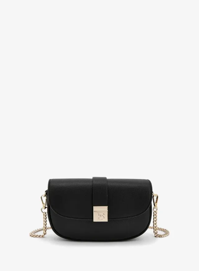 Textured Crossbody Bag With Chain Strap