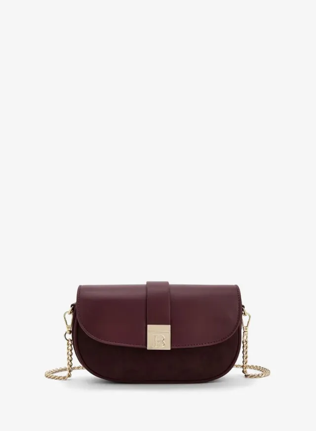 Textured Crossbody Bag With Chain Strap
