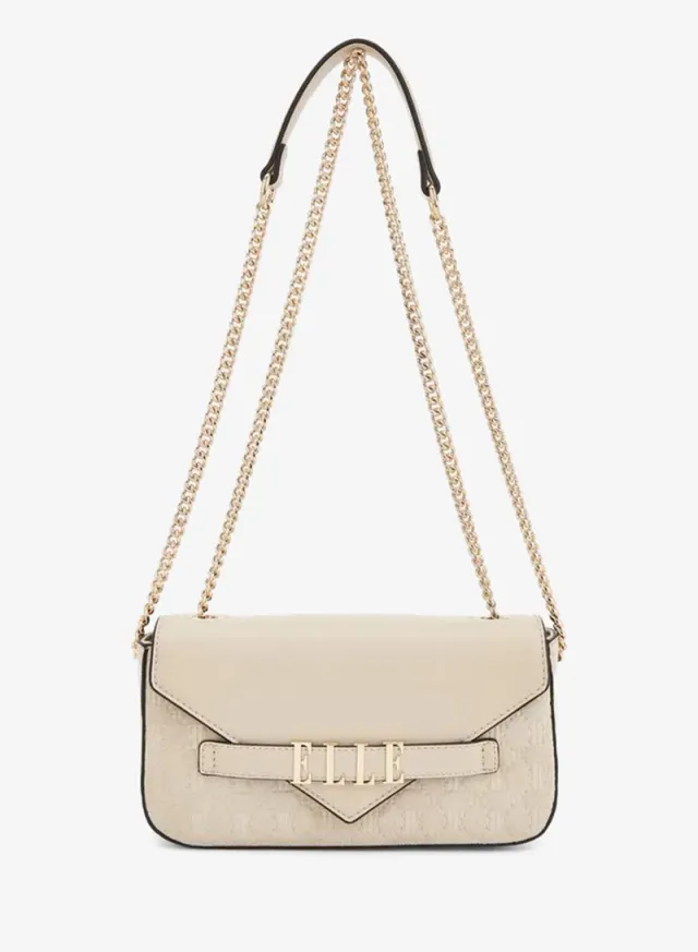 Monogram Embossed Crossbody Bag With Chain Strap