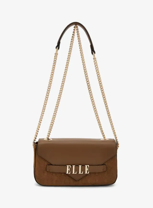 Monogram Embossed Crossbody Bag With Chain Strap
