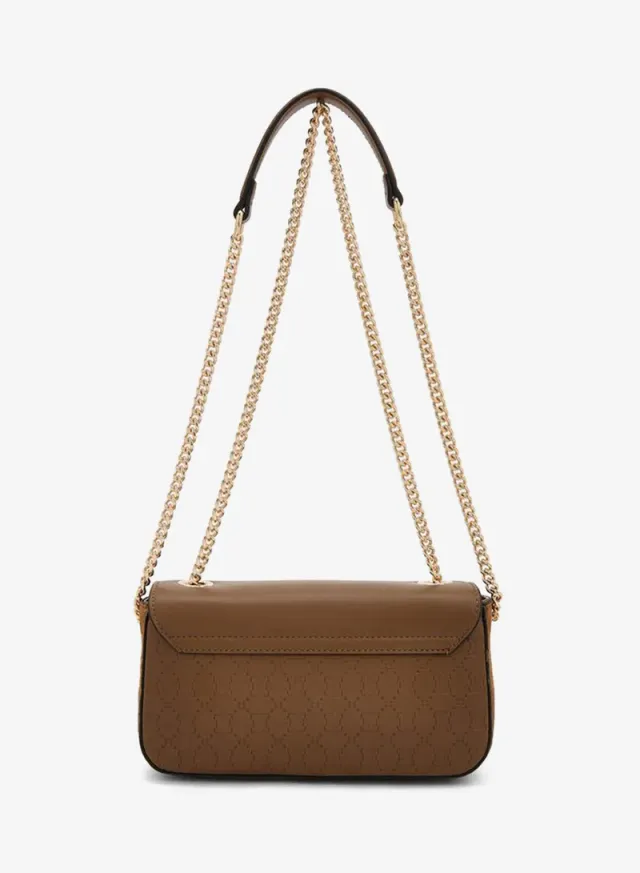 Monogram Embossed Crossbody Bag With Chain Strap – image 3