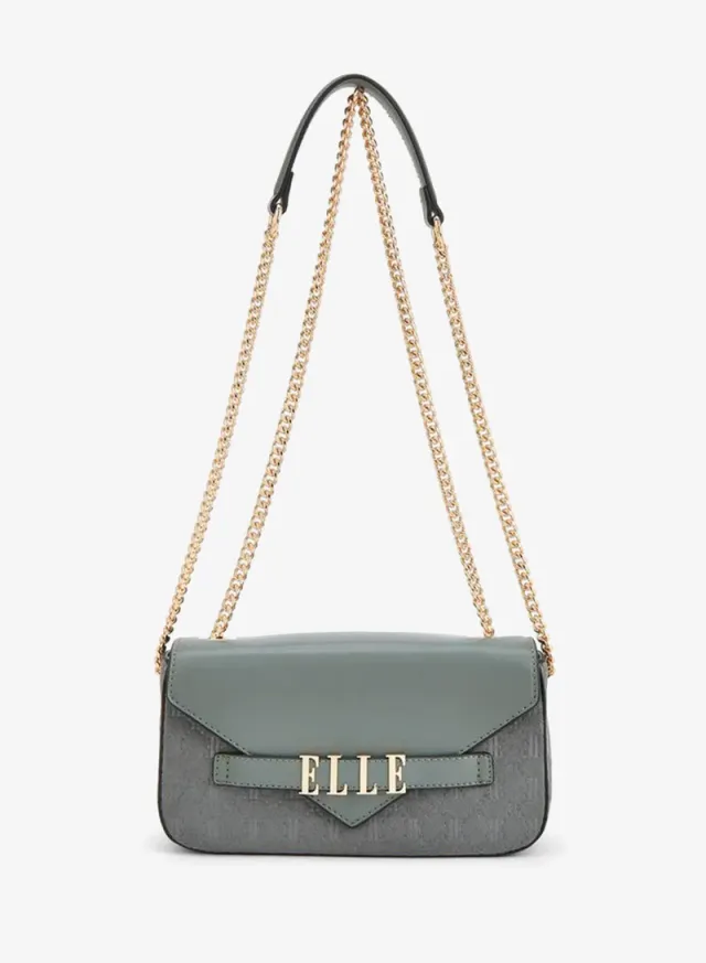 Monogram Embossed Crossbody Bag With Chain Strap